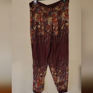 Bohemian Floral Patterned Pants Size 2XL
